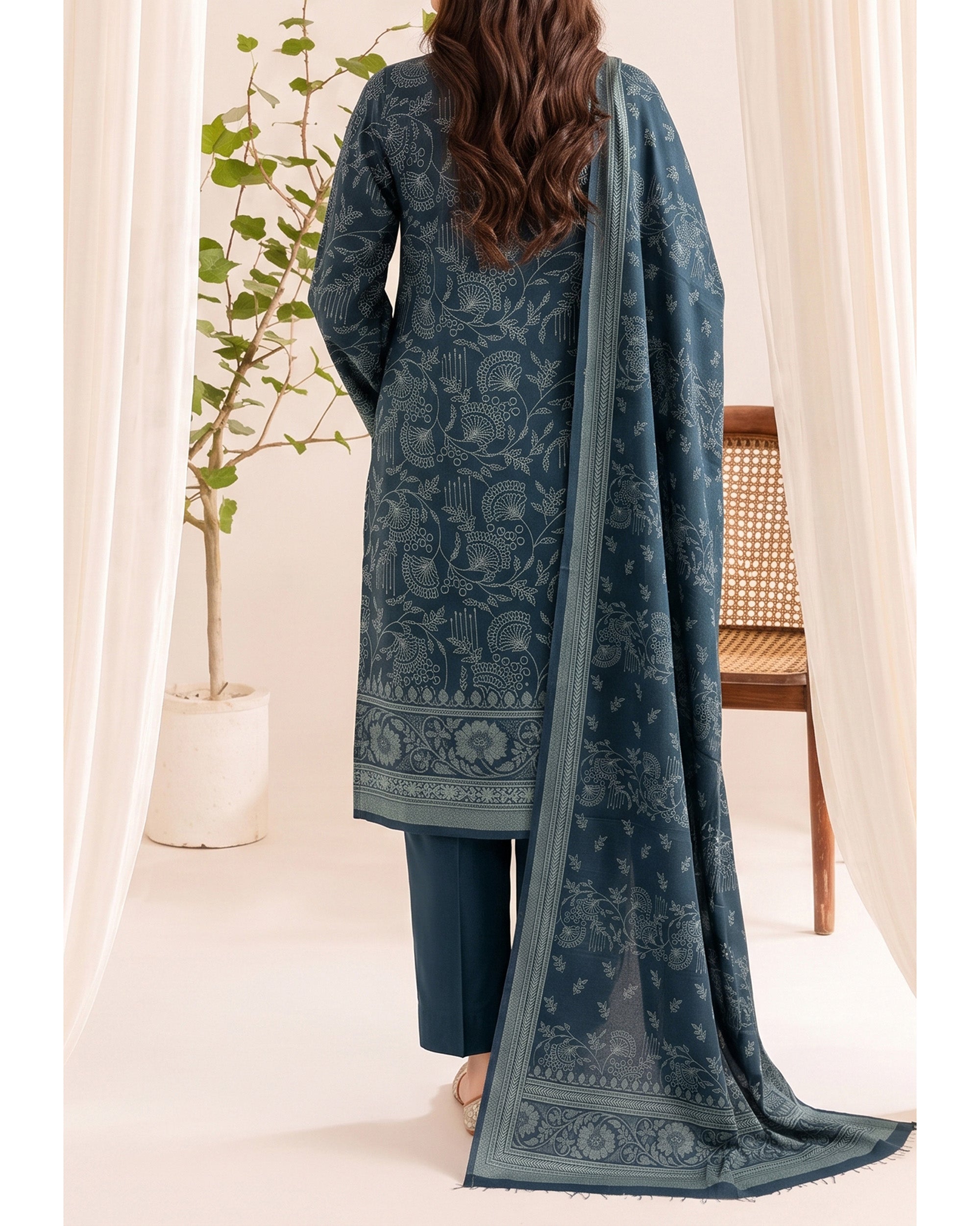 VS Pashmina Exclusive Printed Suit - 3 Pc by VS Textile