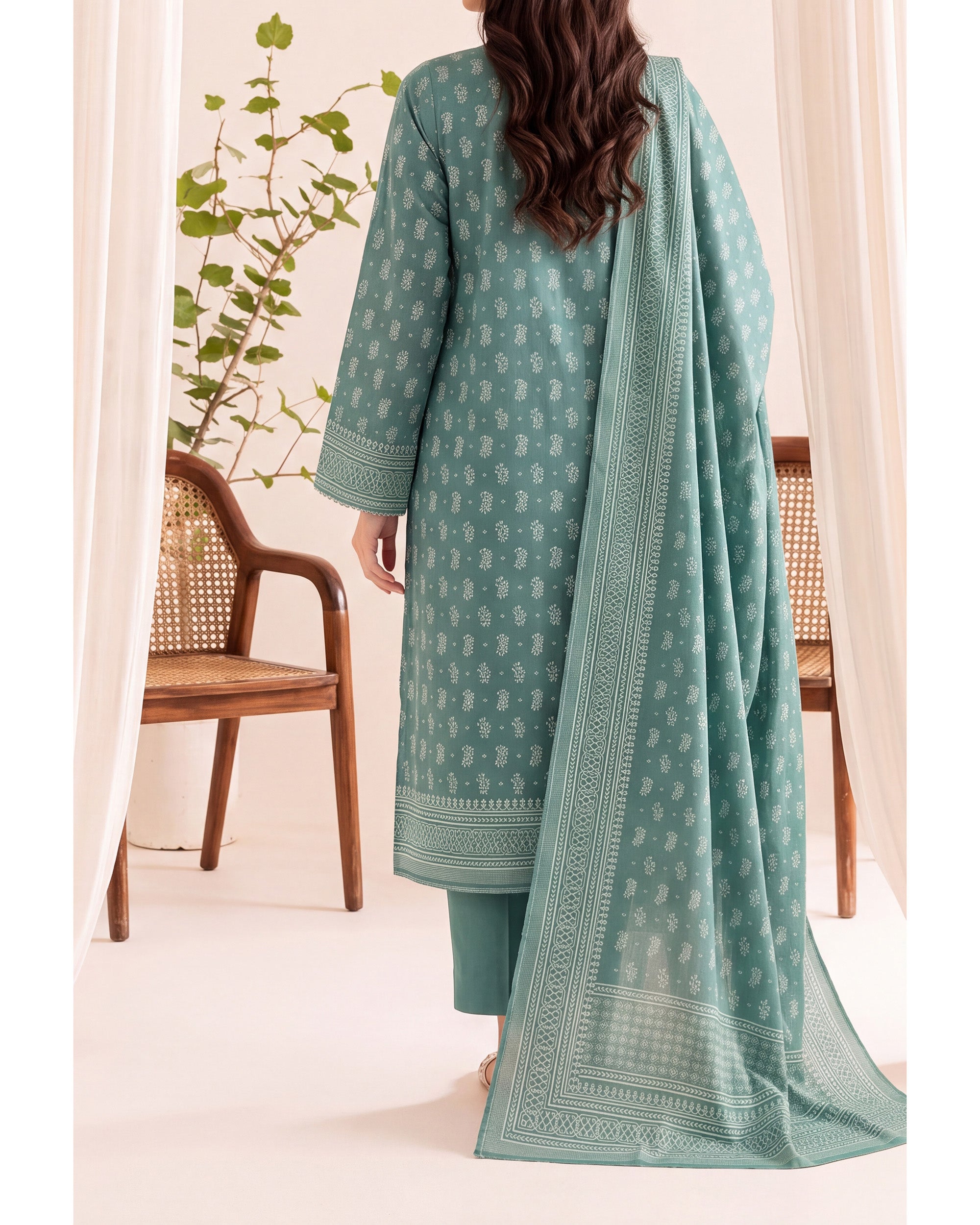 VS Pashmina Exclusive Printed Suit - 3 Pc by VS Textile