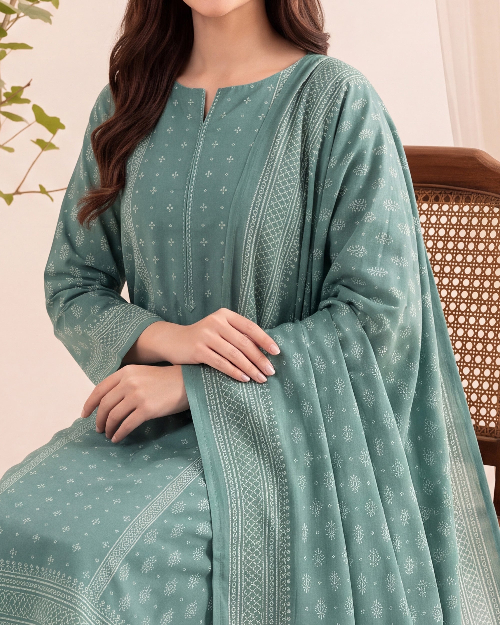 VS Pashmina Exclusive Printed Suit - 3 Pc by VS Textile