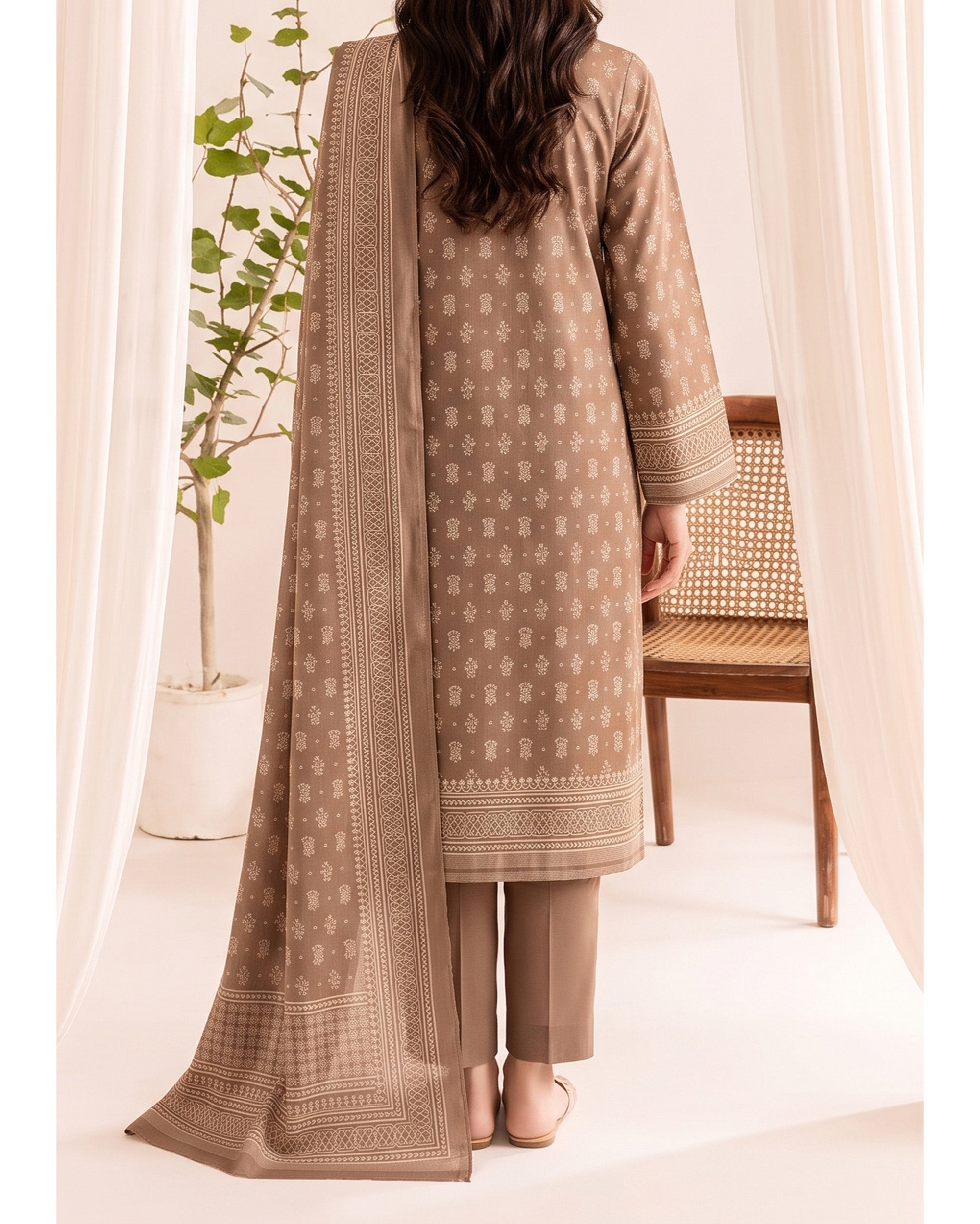VS Pashmina Exclusive Printed Suit - 3 Pc by VS Textile