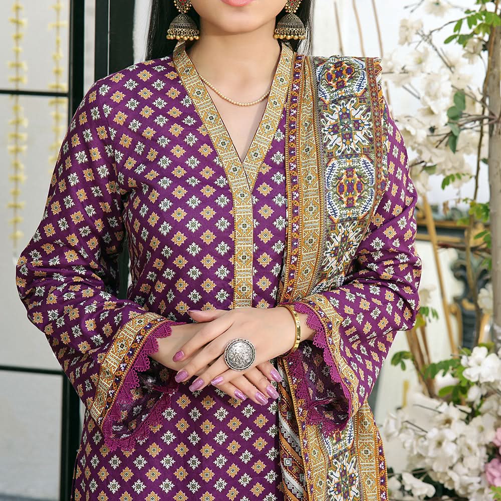 Vs Aiza & Momina Printed Lawn Unstitched 3Pcs Suit V-2 - 313, Women, 3Pcs Shalwar Suit, VS Textile, Chase Value