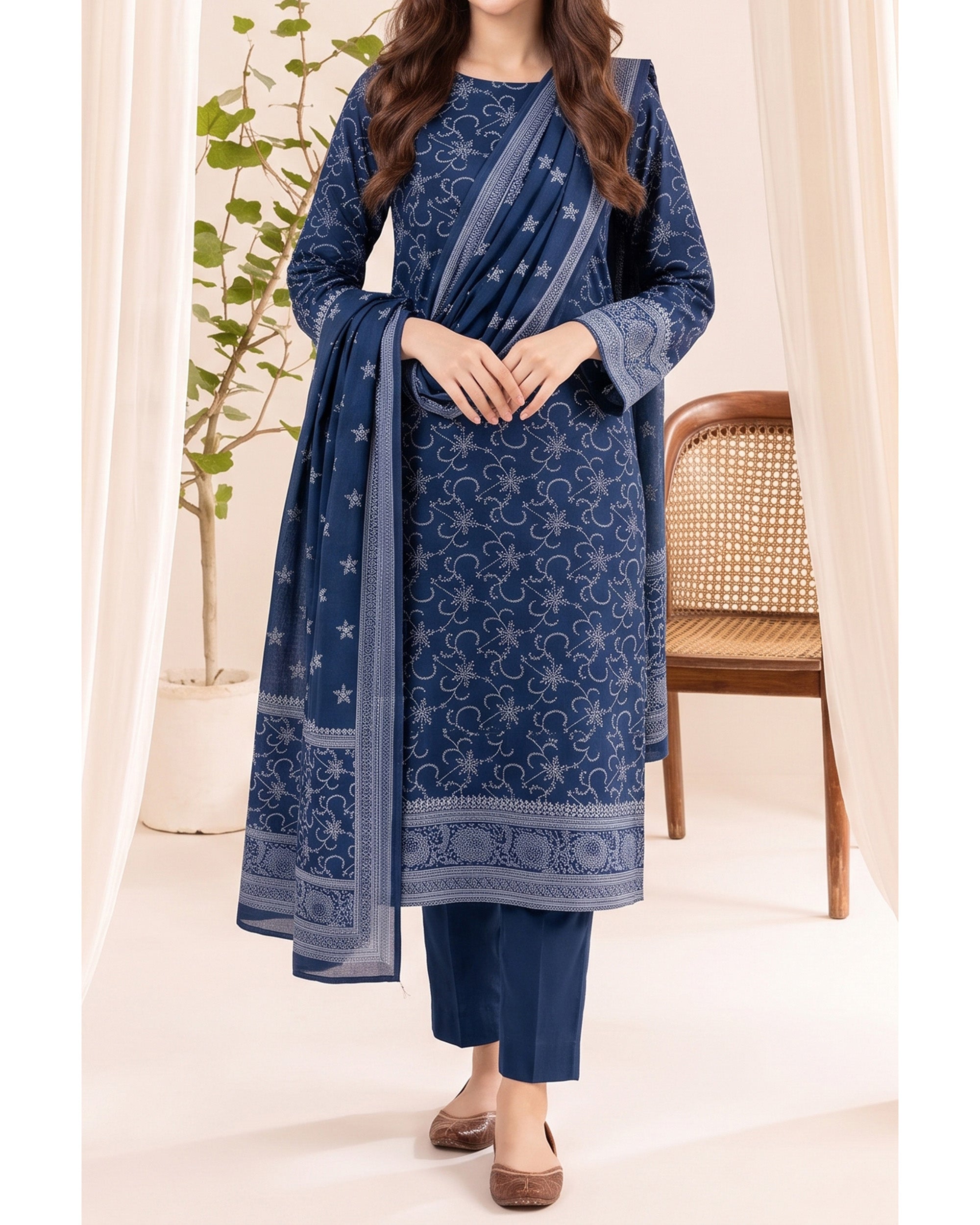 VS Pashmina Exclusive Printed Suit - 3 Pc by VS Textile