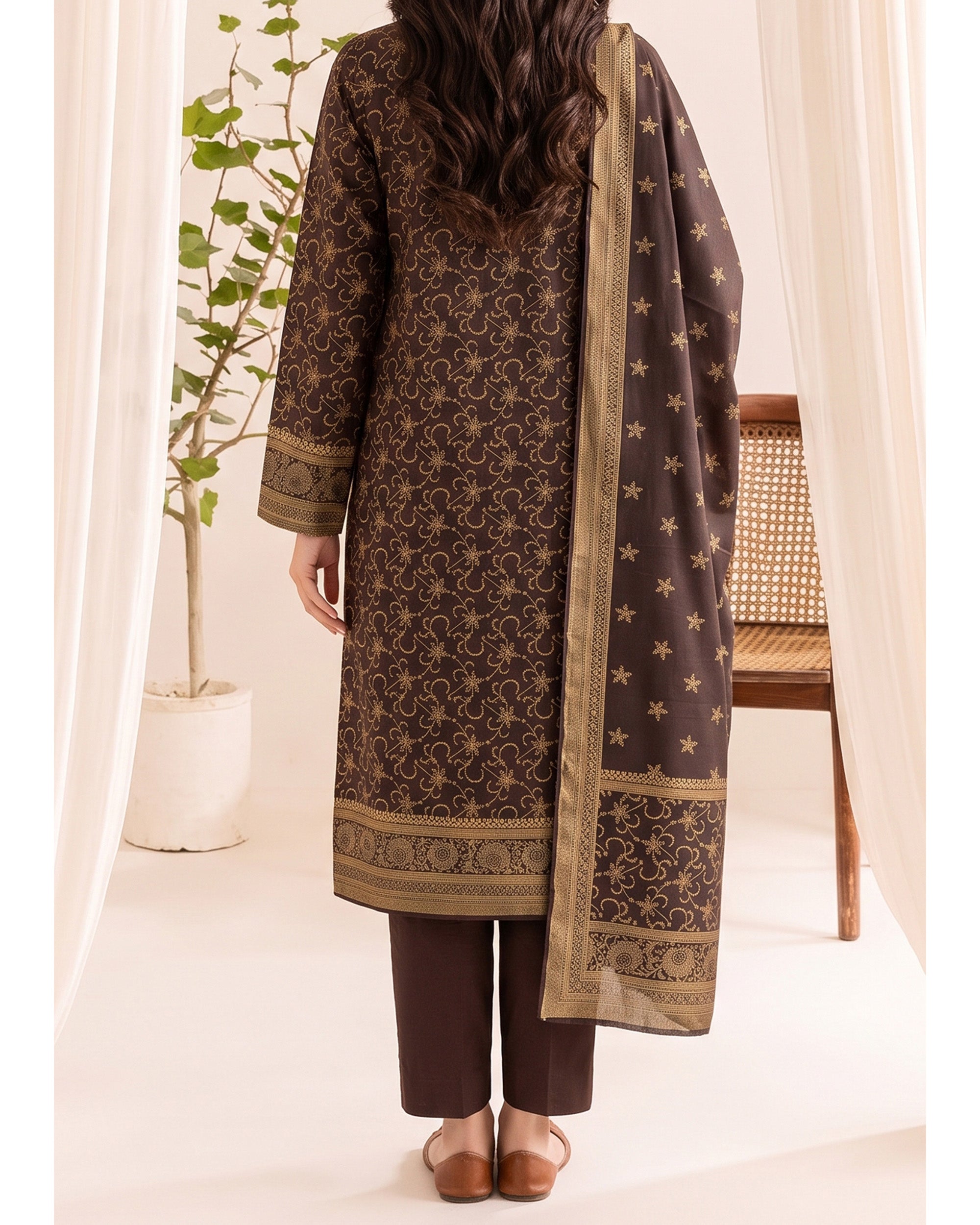 VS Pashmina Exclusive Printed Suit - 3 Pc by VS Textile