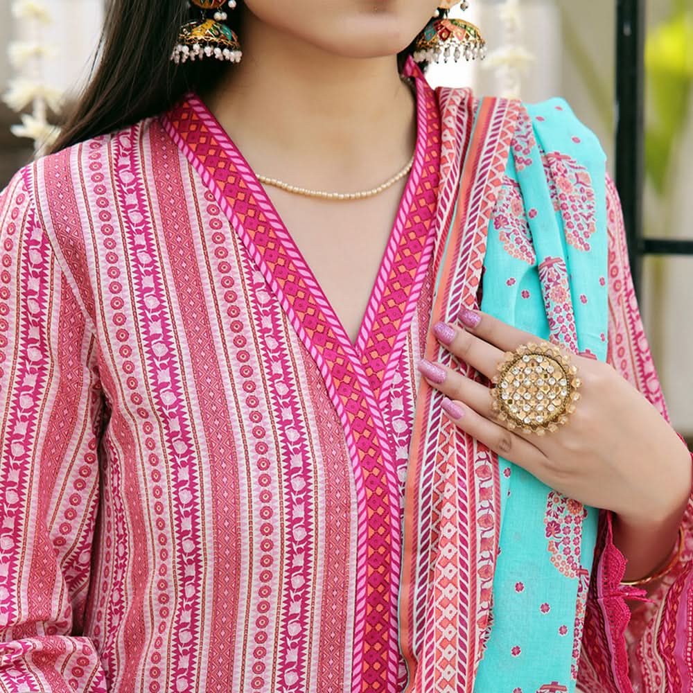 Vs Aiza & Momina Printed Lawn Unstitched 3Pcs Suit V-2 - 314, Women, 3Pcs Shalwar Suit, VS Textile, Chase Value