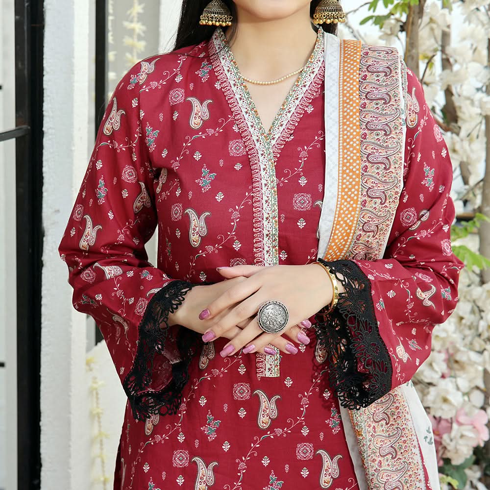 Vs Aiza & Momina Printed Lawn Unstitched 3Pcs Suit V-2 - 315, Women, 3Pcs Shalwar Suit, VS Textile, Chase Value