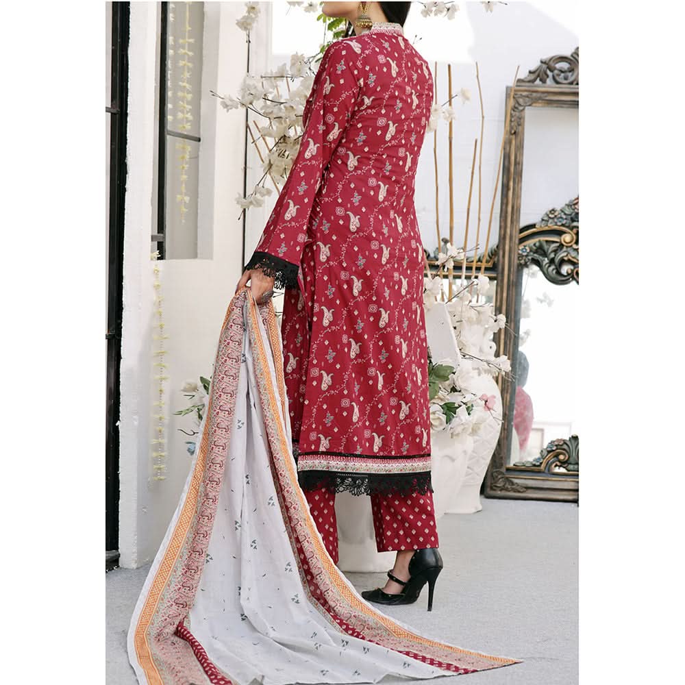 Vs Aiza & Momina Printed Lawn Unstitched 3Pcs Suit V-2 - 315, Women, 3Pcs Shalwar Suit, VS Textile, Chase Value