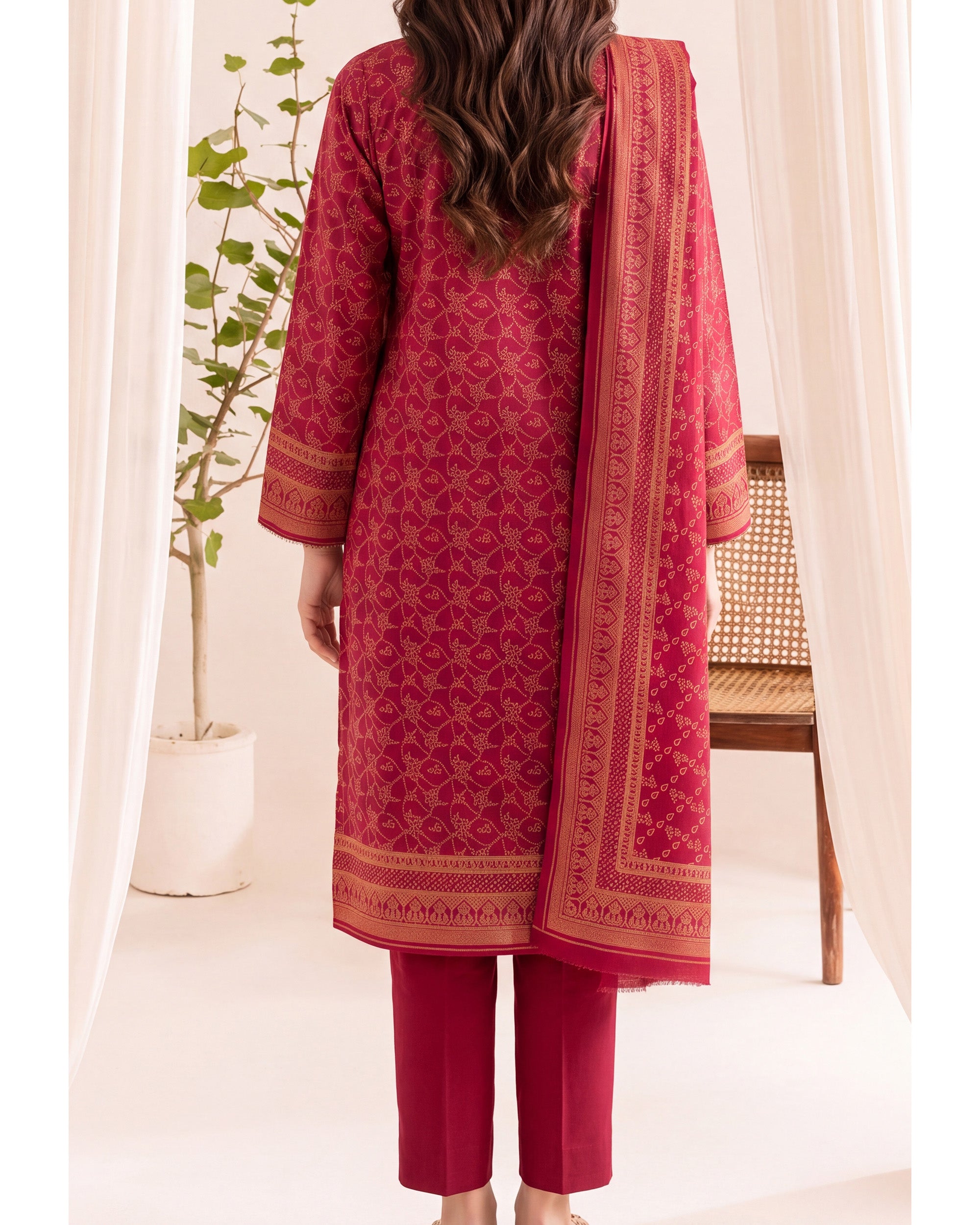 VS Pashmina Exclusive Printed Suit - 3 Pc by VS Textile