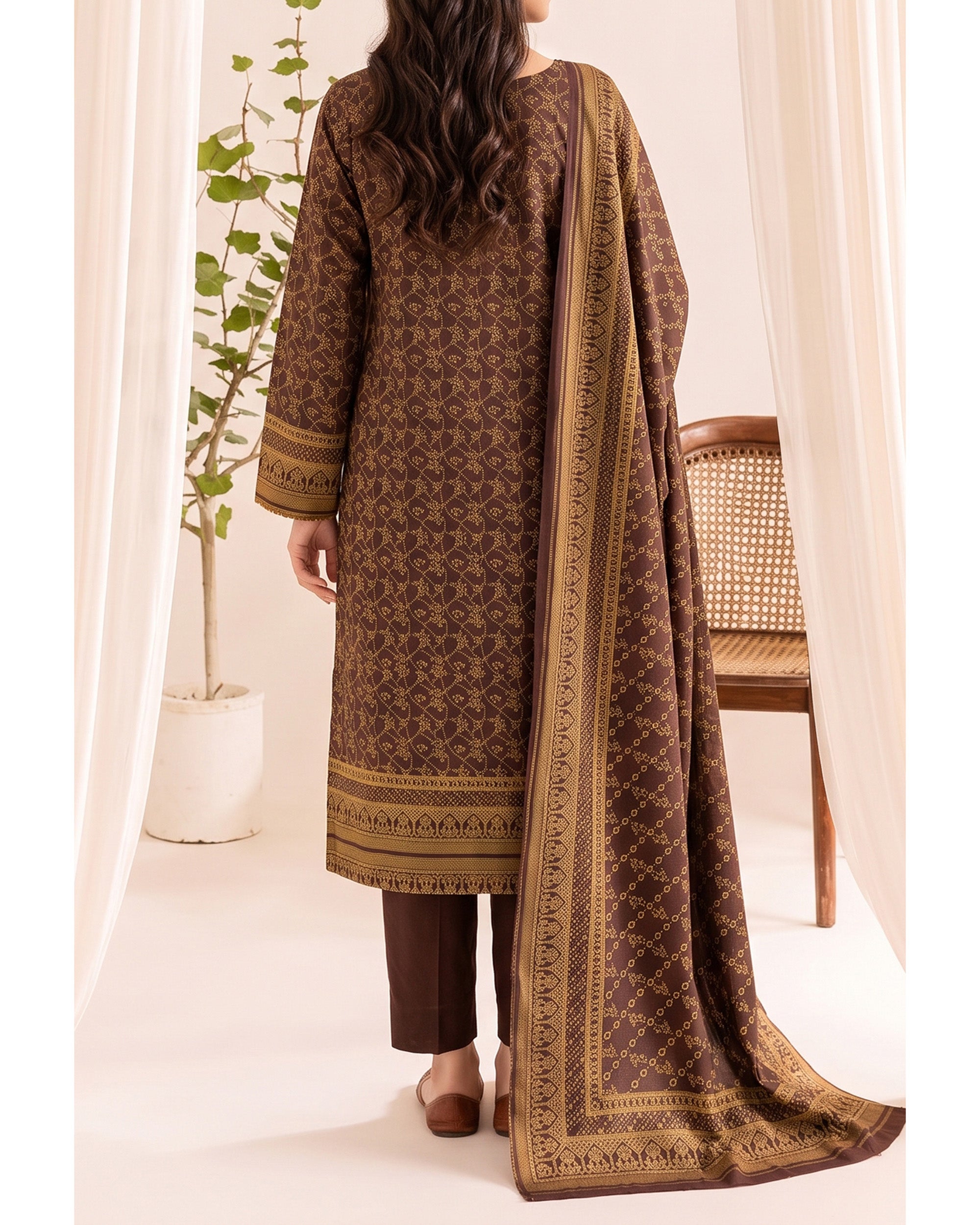 VS Pashmina Exclusive Printed Suit - 3 Pc by VS Textile