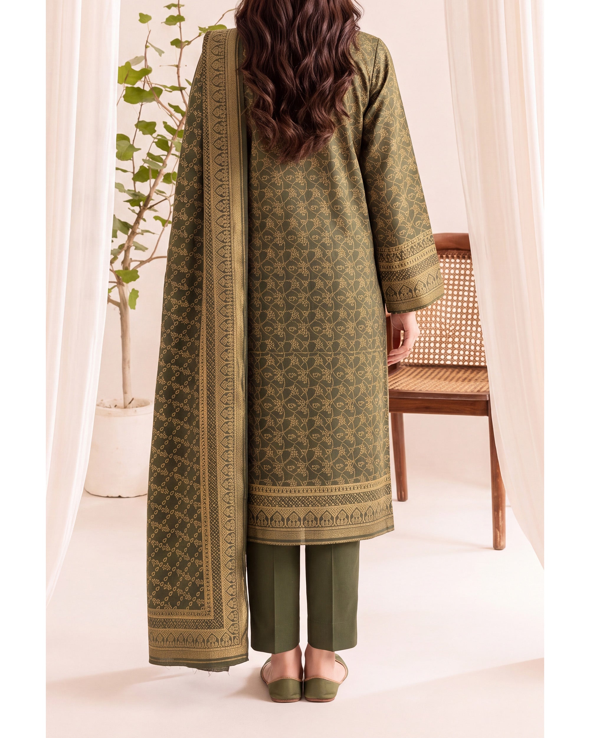 VS Pashmina Exclusive Printed Suit - 3 Pc by VS Textile