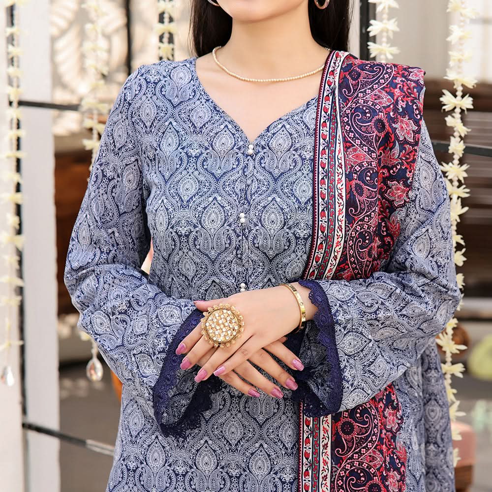 Vs Aiza & Momina Printed Lawn Unstitched 3Pcs Suit V-2 - 318, Women, 3Pcs Shalwar Suit, VS Textile, Chase Value