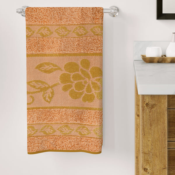 Bath Towel Rose Border - Peach