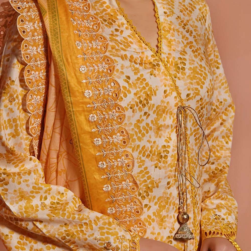 Aiza & Momina Digital Printed Chikankari Embroidered Unstitched 3Pcs Suit - 32, Women, 3Pcs Shalwar Suit, VS Textile, Chase Value