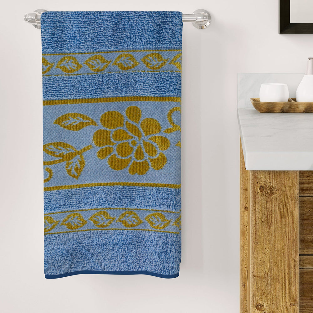 Bath Towel Rose Border - Royal Blue, Bath Towels, Chase Value, Chase Value