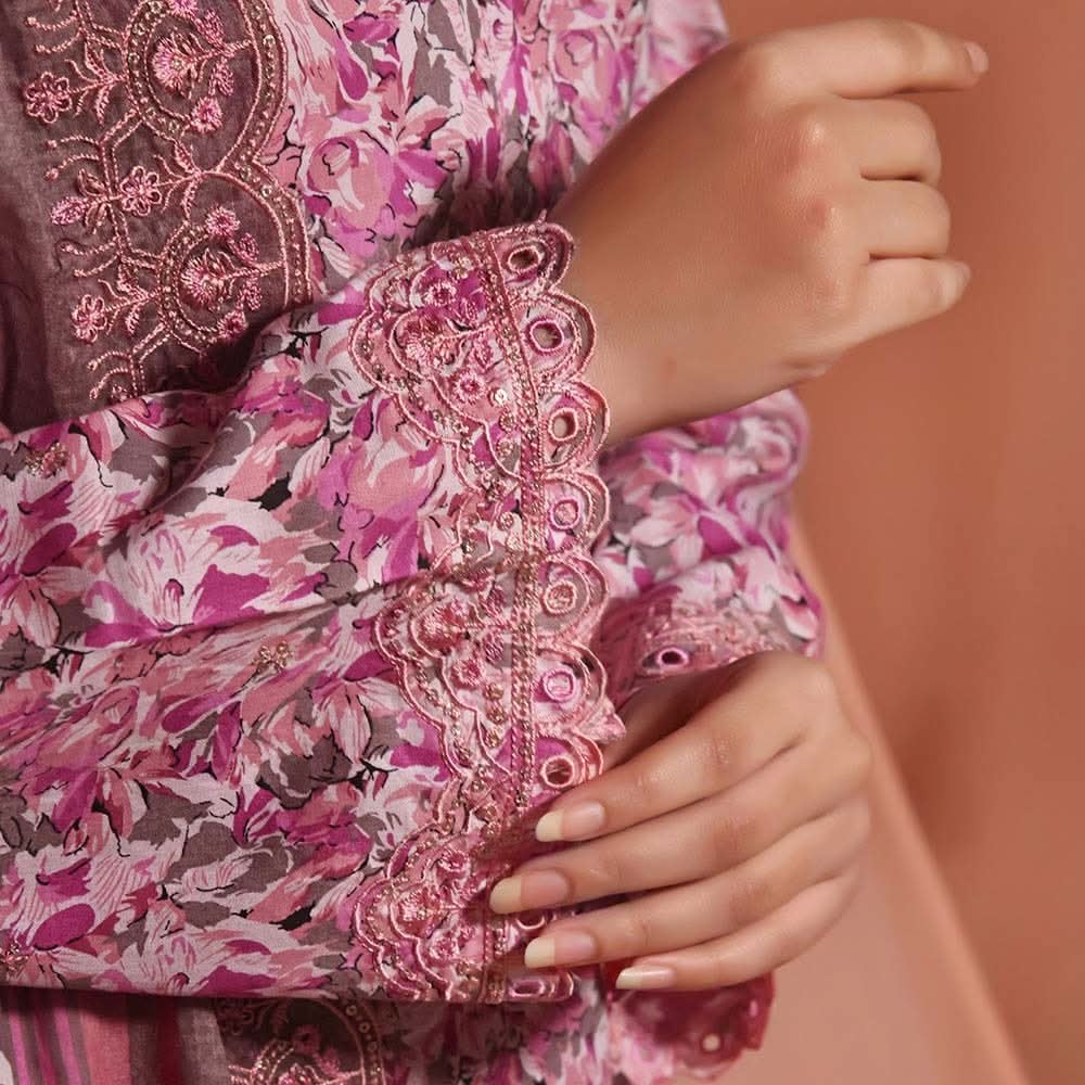 Aiza & Momina Digital Printed Chikankari Embroidered Unstitched 3Pcs Suit - 35, Women, 3Pcs Shalwar Suit, VS Textile, Chase Value