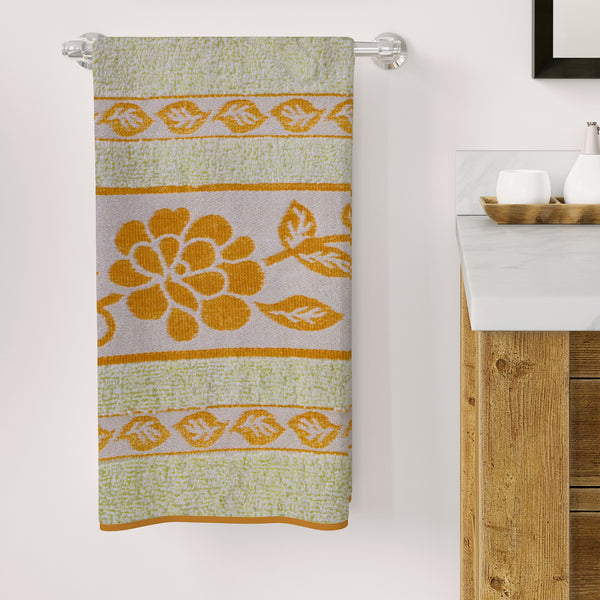 Bath Towel Rose Border - Off White