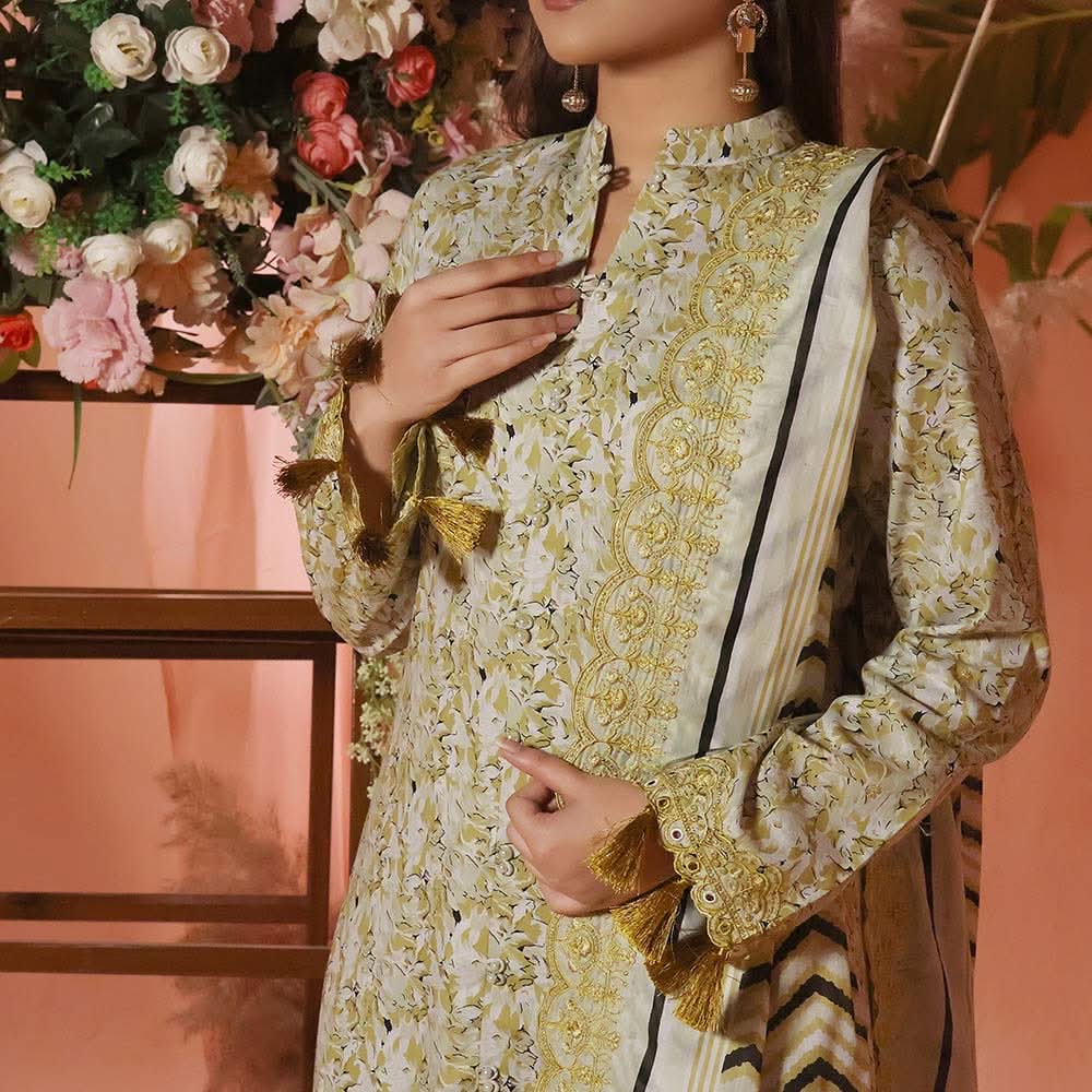 Aiza & Momina Digital Printed Chikankari Embroidered Unstitched 3Pcs Suit - 36, Women, 3Pcs Shalwar Suit, VS Textile, Chase Value