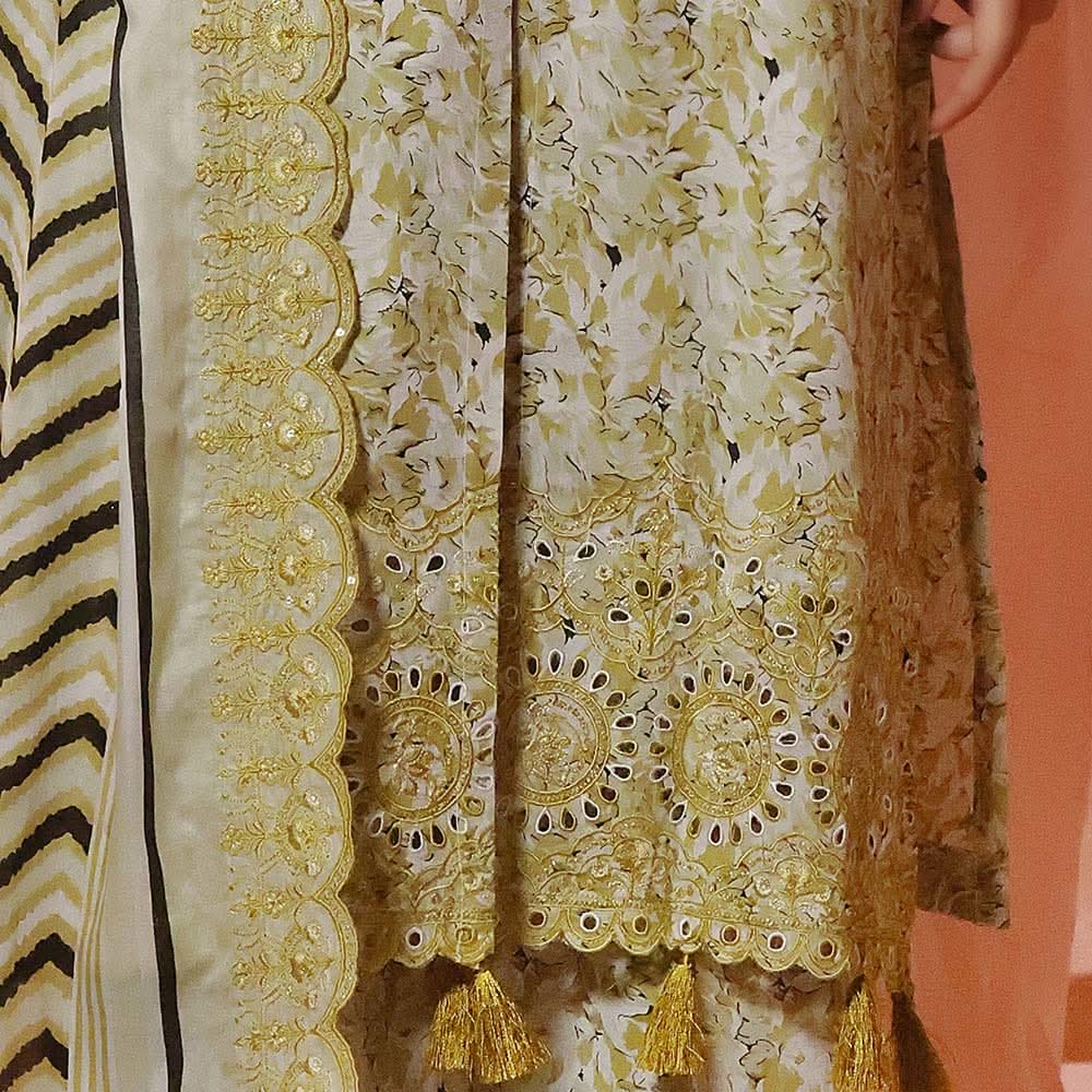Aiza & Momina Digital Printed Chikankari Embroidered Unstitched 3Pcs Suit - 36, Women, 3Pcs Shalwar Suit, VS Textile, Chase Value