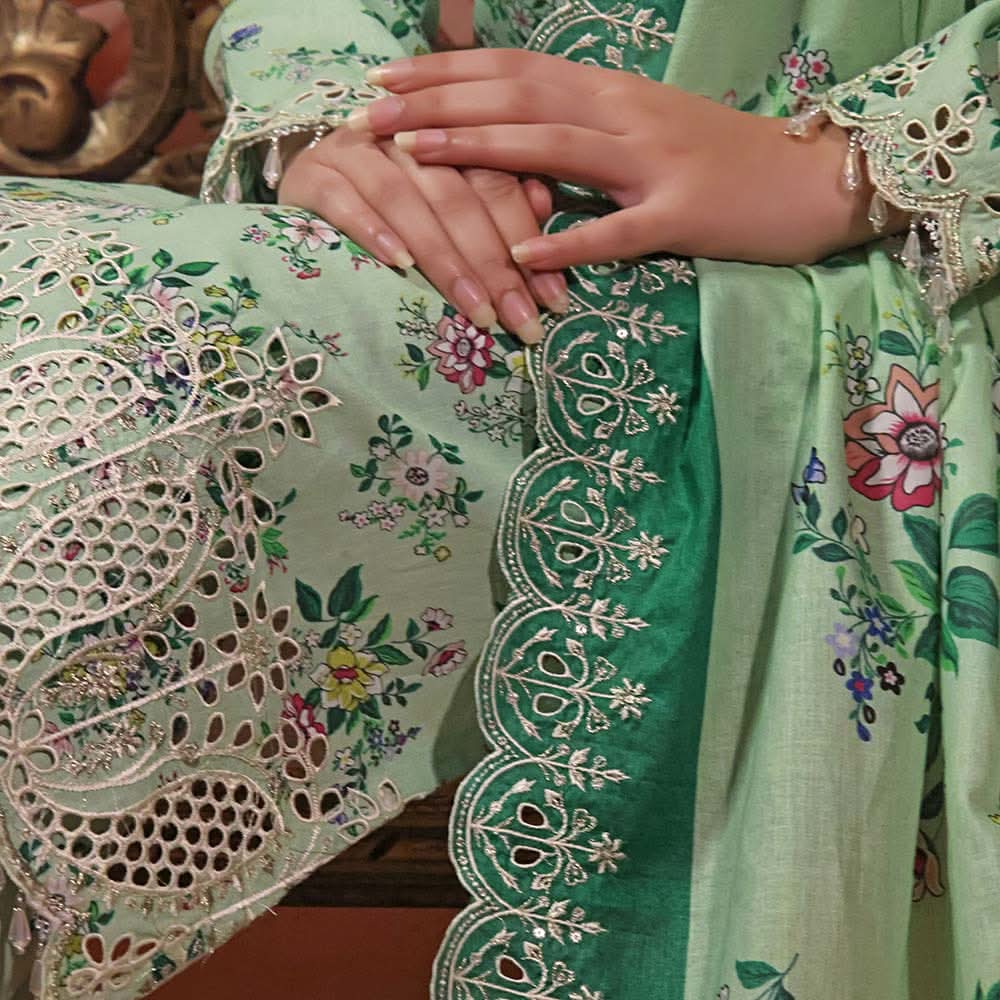 Aiza & Momina Digital Printed Chikankari Embroidered Unstitched 3Pcs Suit - 39, Women, 3Pcs Shalwar Suit, VS Textile, Chase Value
