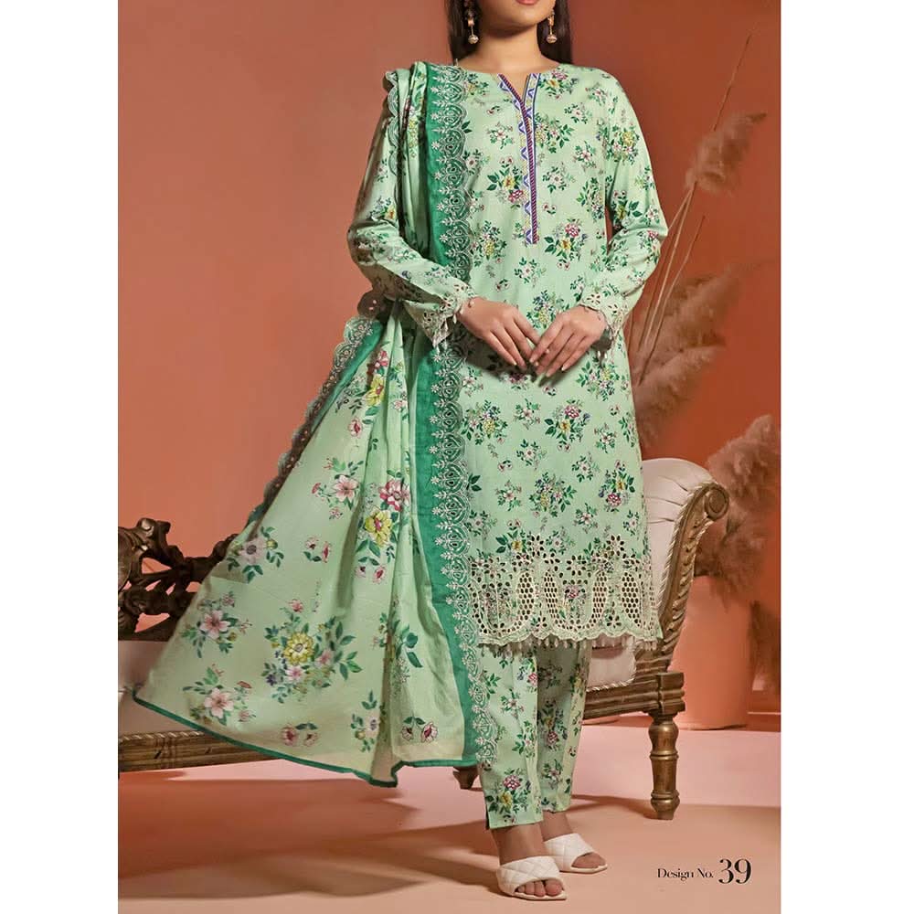 Aiza & Momina Digital Printed Chikankari Embroidered Unstitched 3Pcs Suit - 39, Women, 3Pcs Shalwar Suit, VS Textile, Chase Value