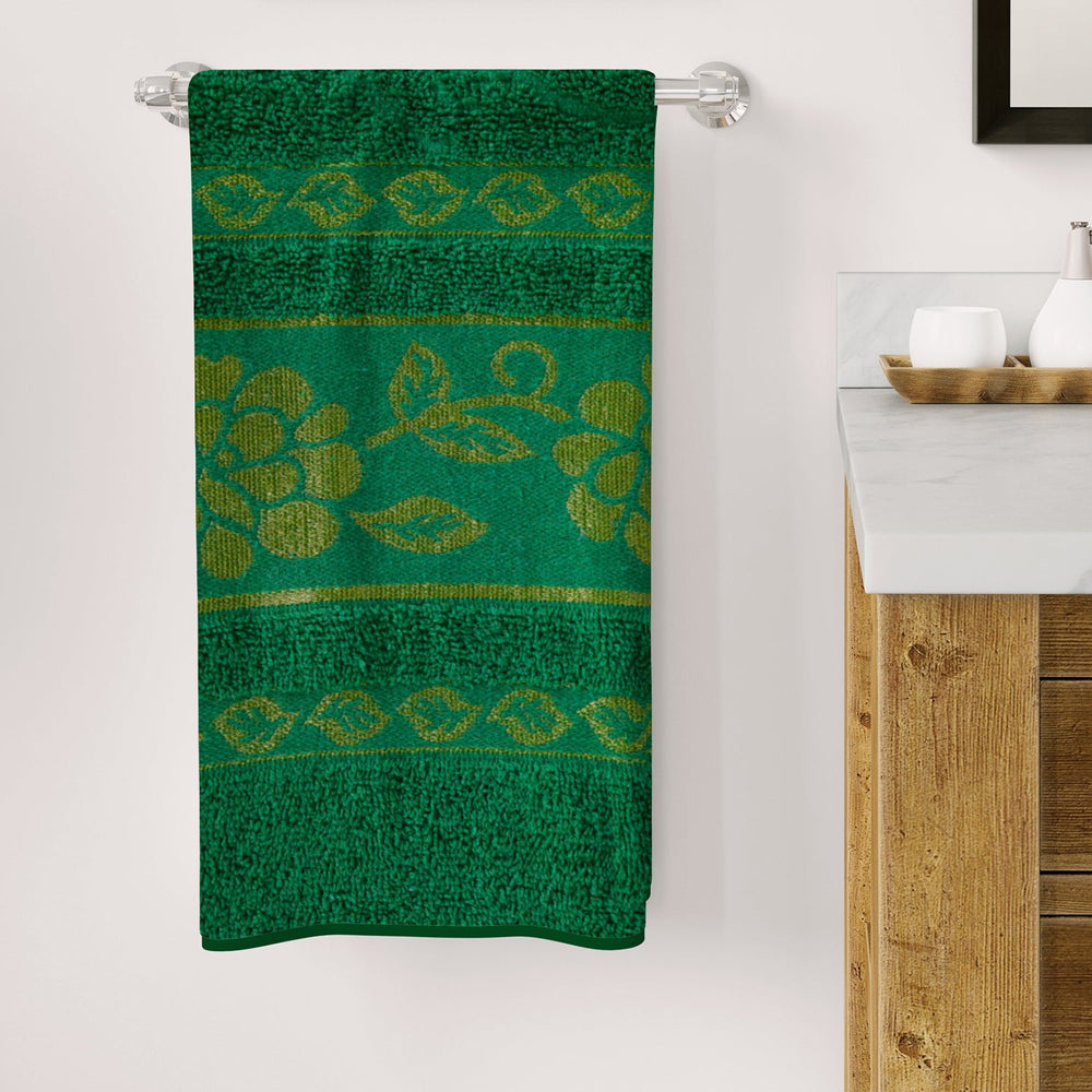 Bath Towel Rose Border - Green, Bath Towels, Chase Value, Chase Value