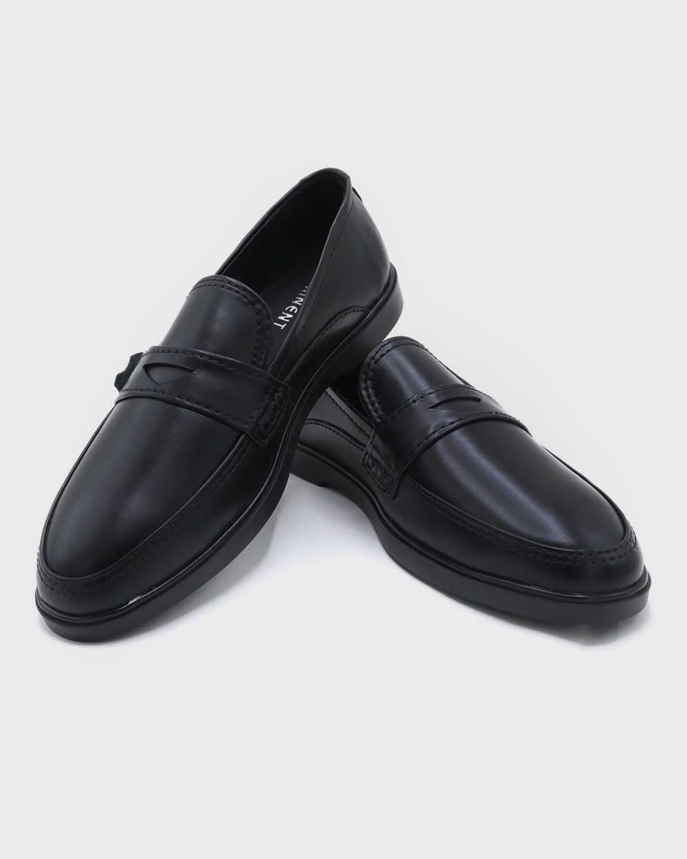 Eminent Men's Black Calf Leather Causal Loafers, Men's Casual Shoes, Eminent, Chase Value
