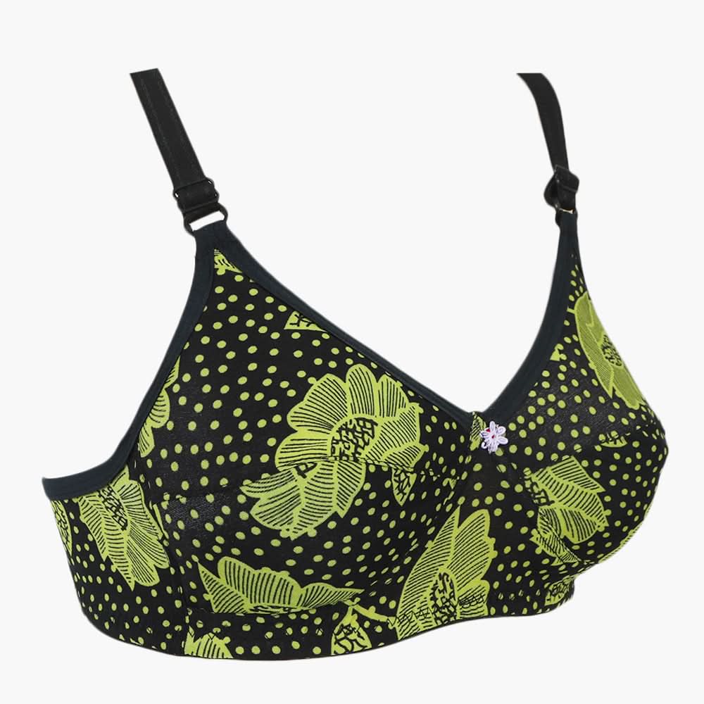Women's Printed Foam Bra - Green, Women Bras, Chase Value, Chase Value