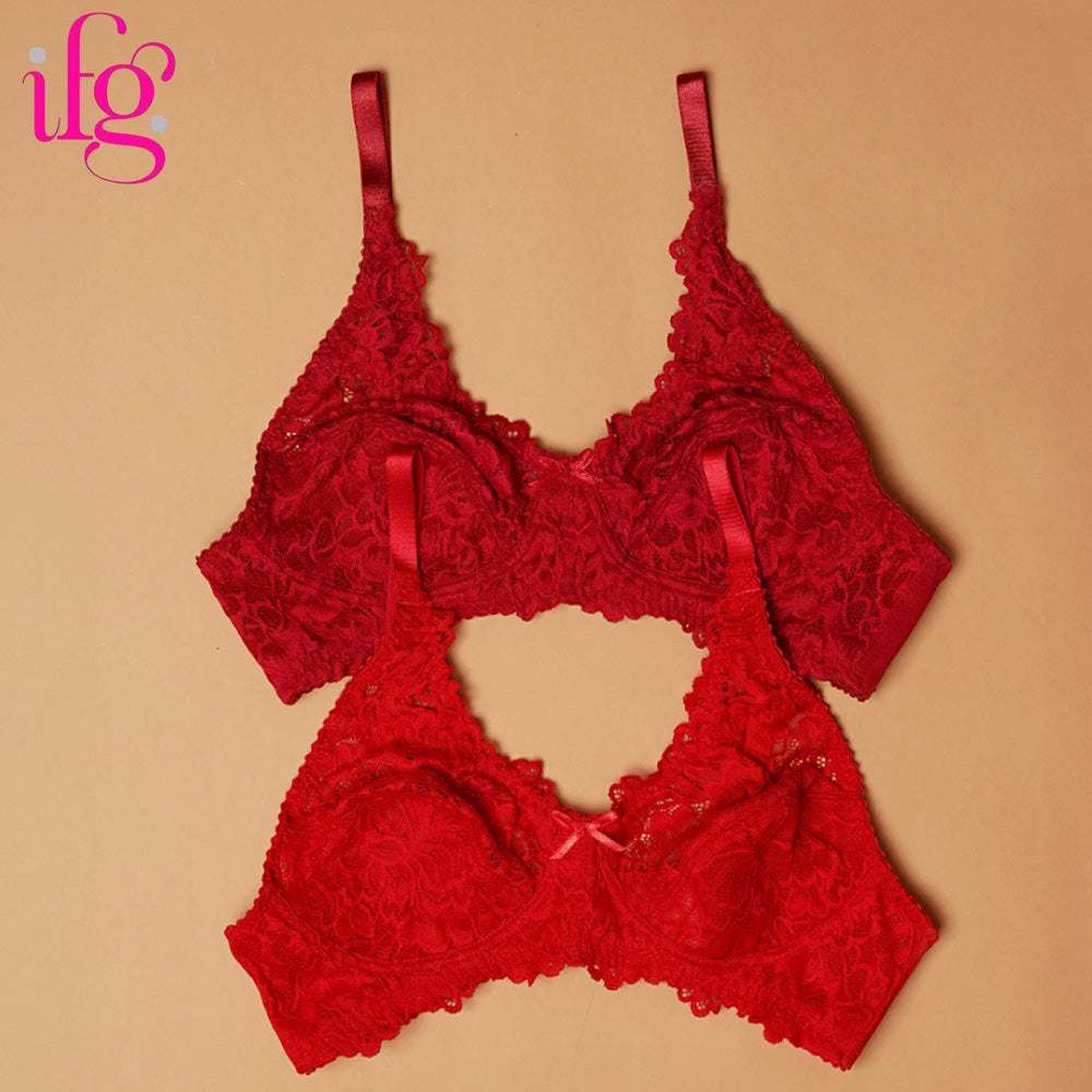 IFG Poppy Bra Blossom 001 - Red, Women Bras, IFG, Chase Value