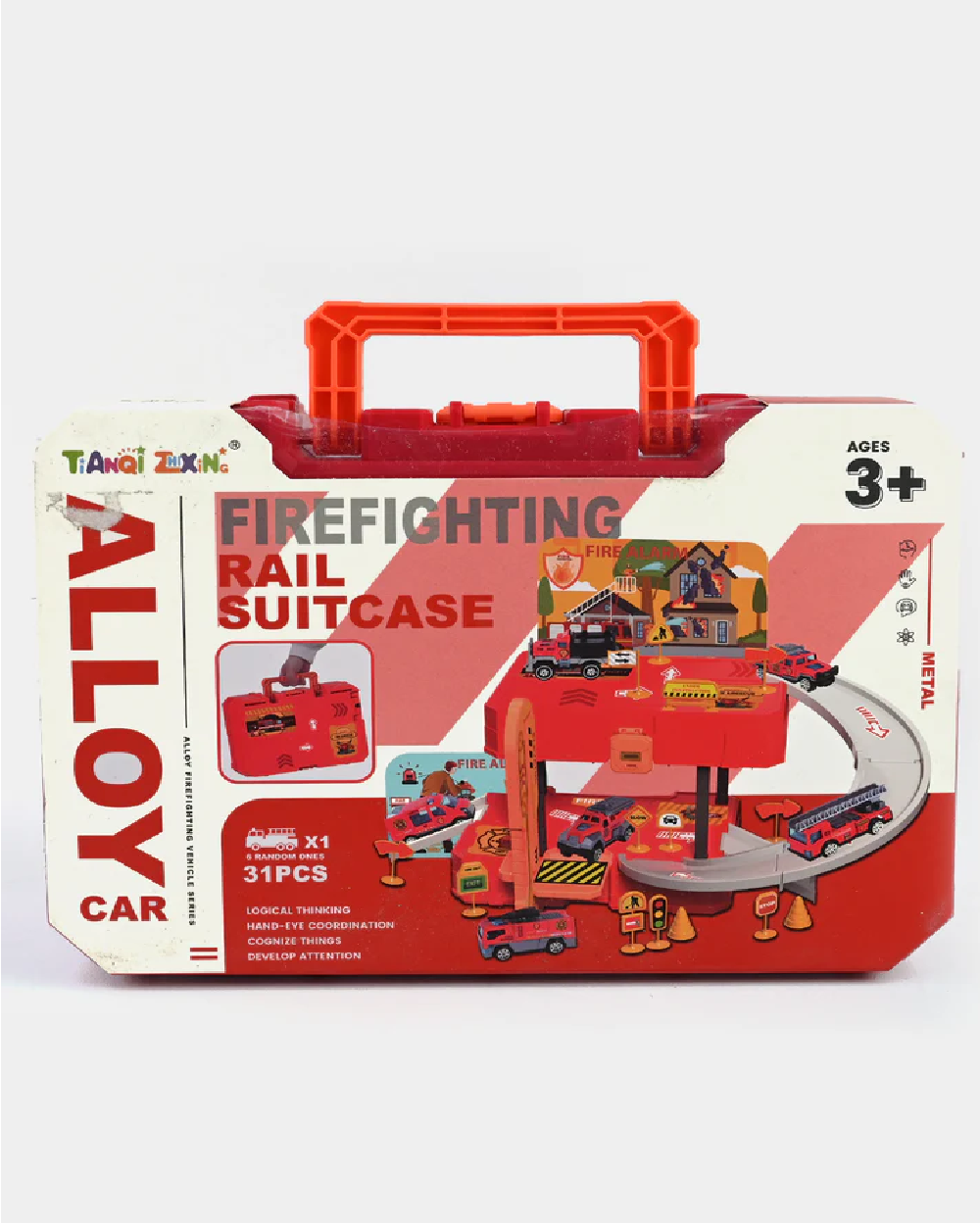 Fire Parking Lot Set 31 Pcs with Die Cast Vehicle
