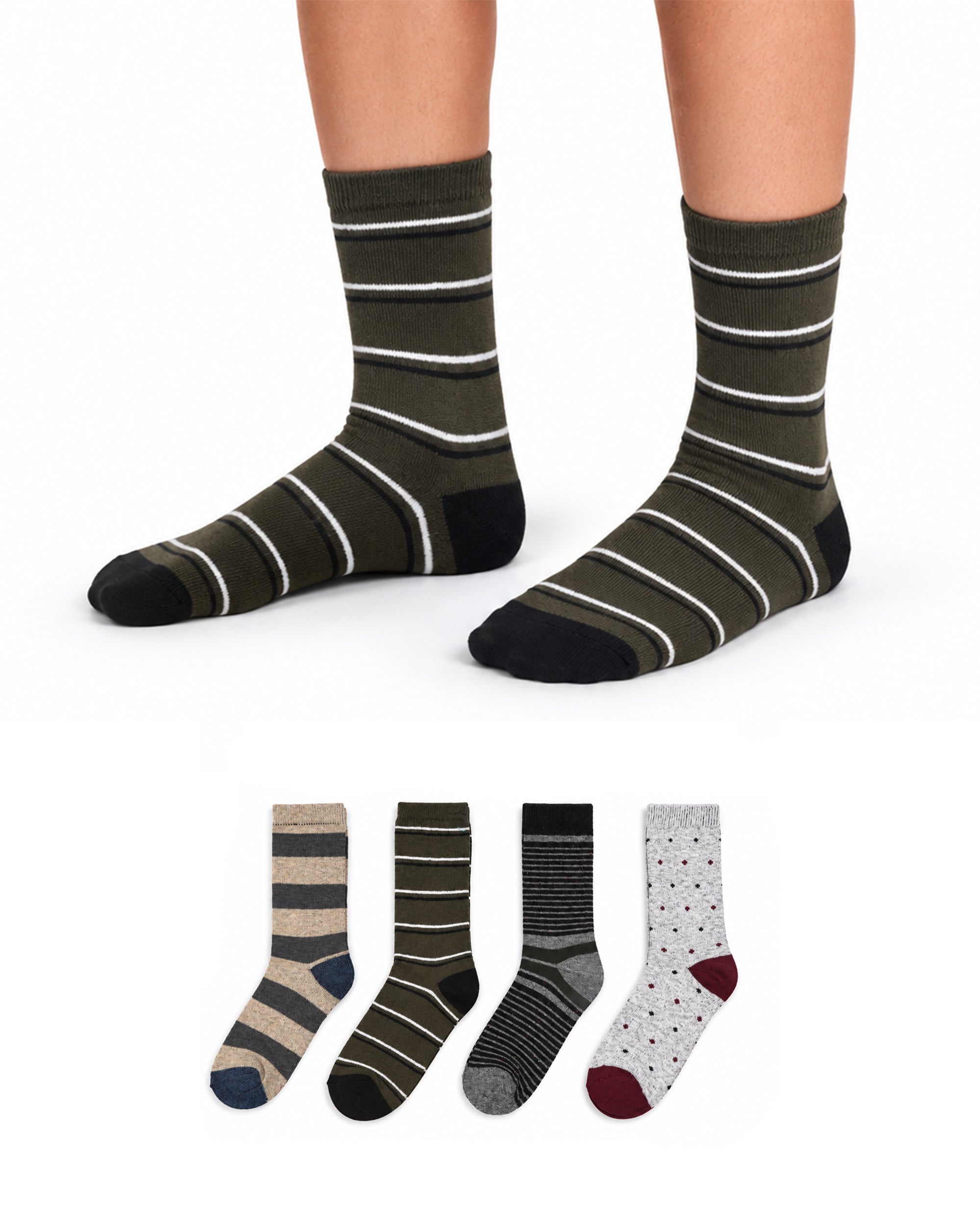 Valuables Boys Printed Lycra Socks - 4 Pc