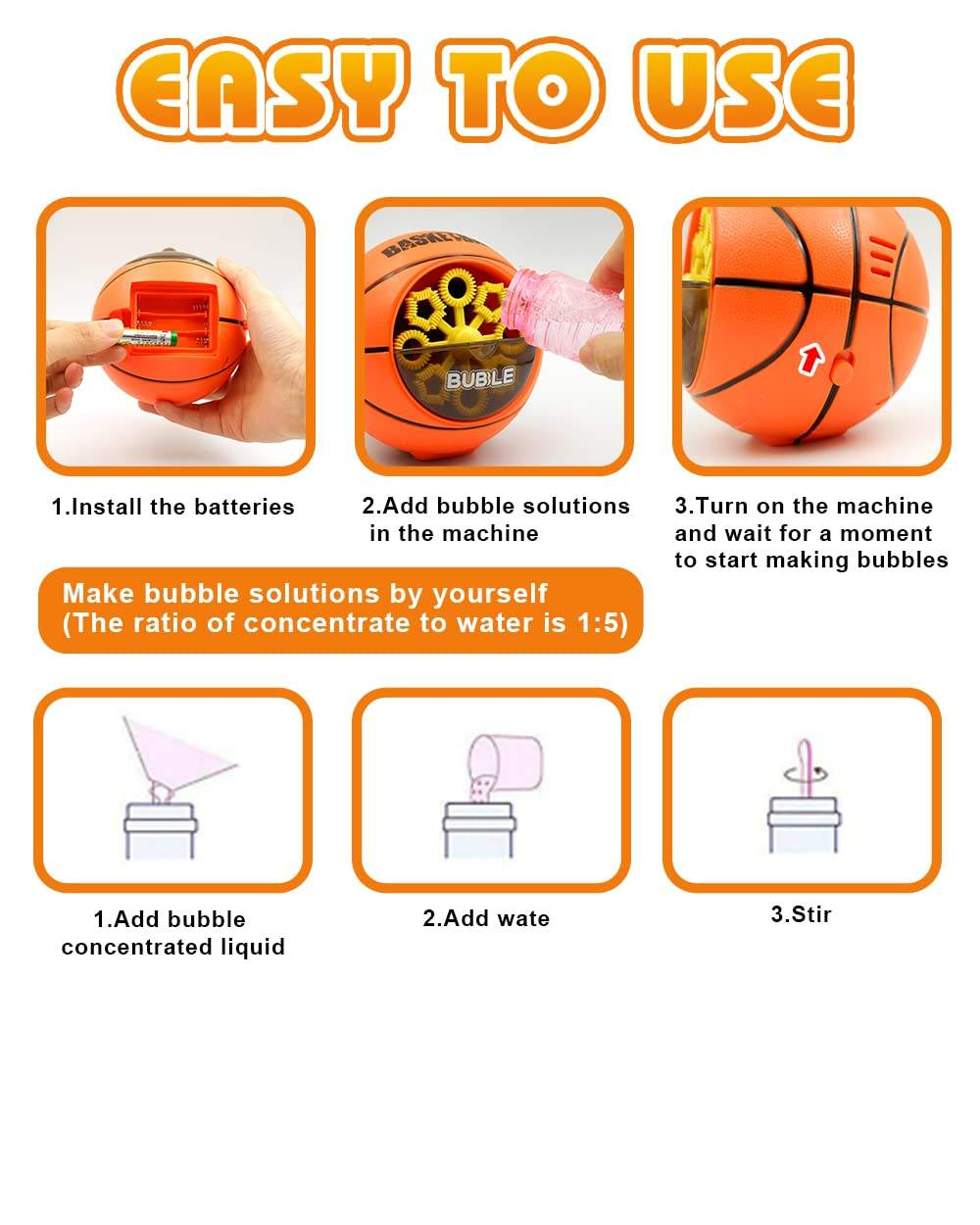 Basketball Bubble Gun 460Ml