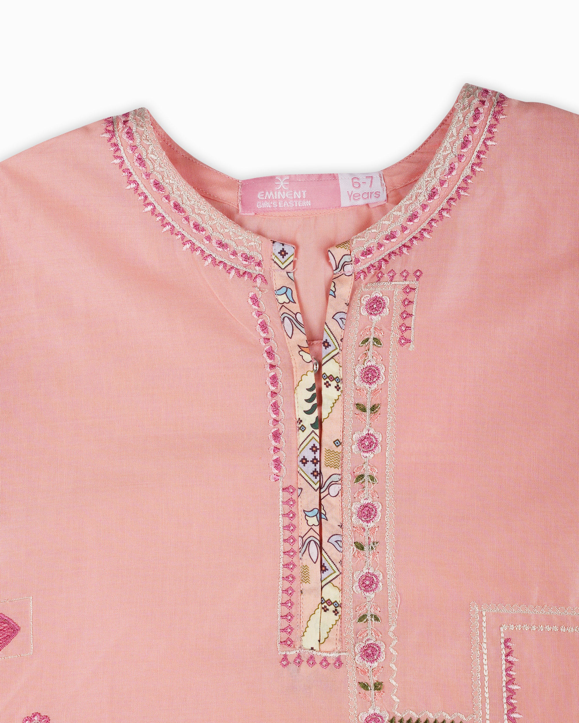 Eminent Girls' Essentials Embroidered Dyed 2pc Suit