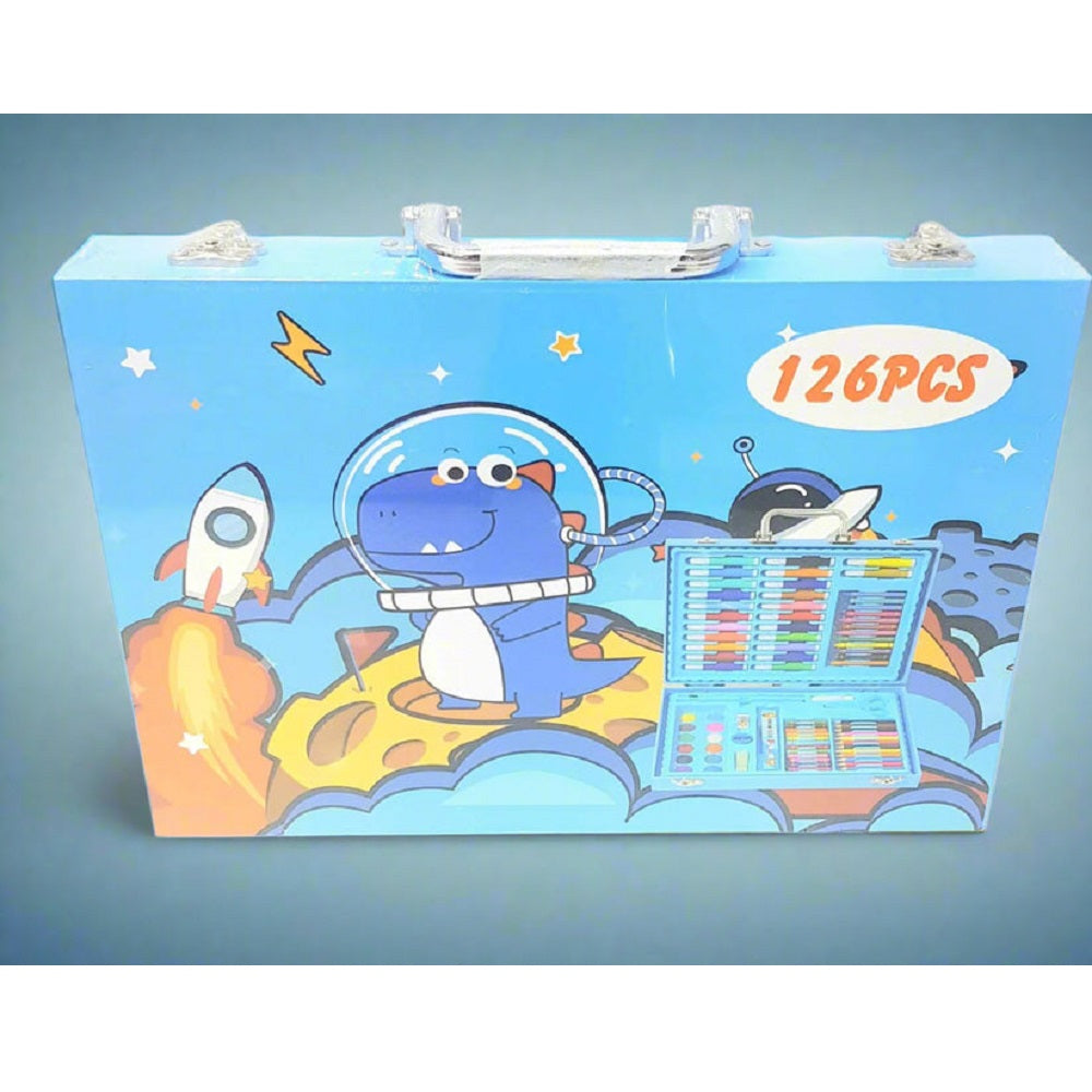 Creative Unicorn & Dino Art Kit Briefcase 126 Pieces, Coloring Tools, Chase Value, Chase Value