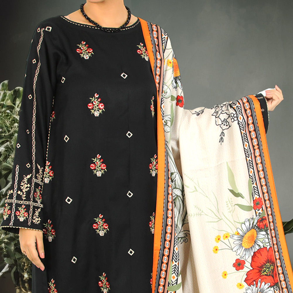 Eminent Dhank Embroidered Unstitched 3Pcs Suit with Herringbone Shawl - 19, Women, 3Pcs Shalwar Suit, Eminent, Chase Value