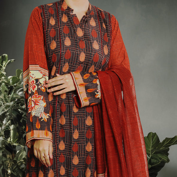 Eminent Linen Dobby Printed Unstitched 3Pcs Suit - 8, Women, 3Pcs Shalwar Suit, Eminent, Chase Value