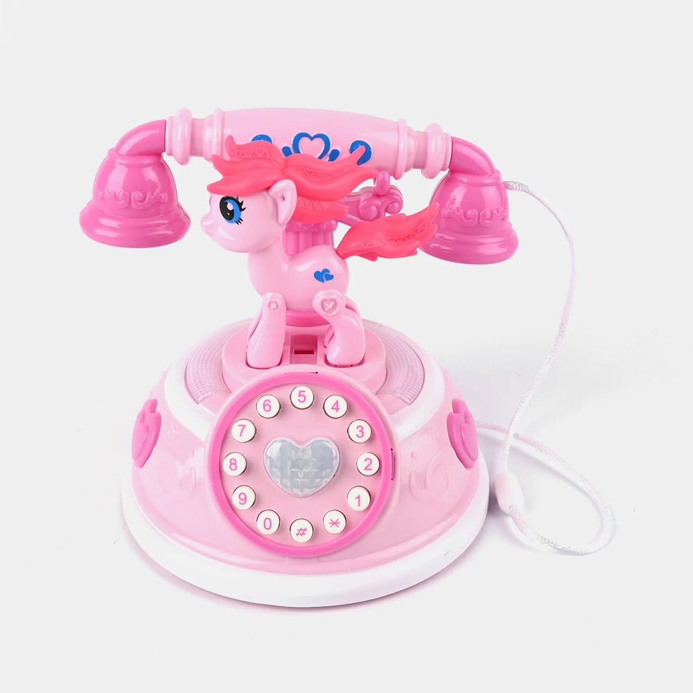 Battery Operated  Pony Telephone With Light & Music - Pink, Musical Toys, Chase Value, Chase Value