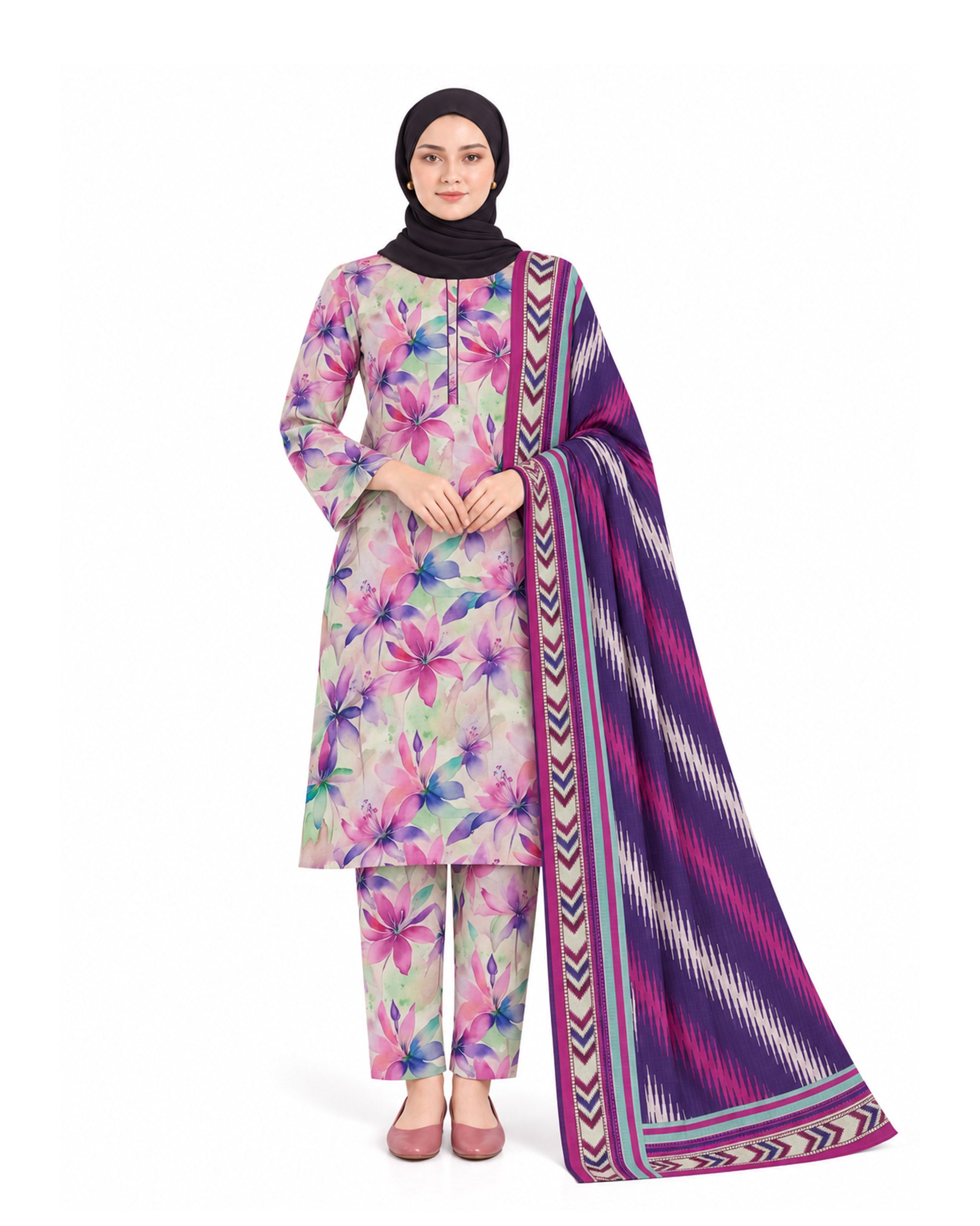 Salina Cotton Digital Printed Suit V2 - 3 Pc
