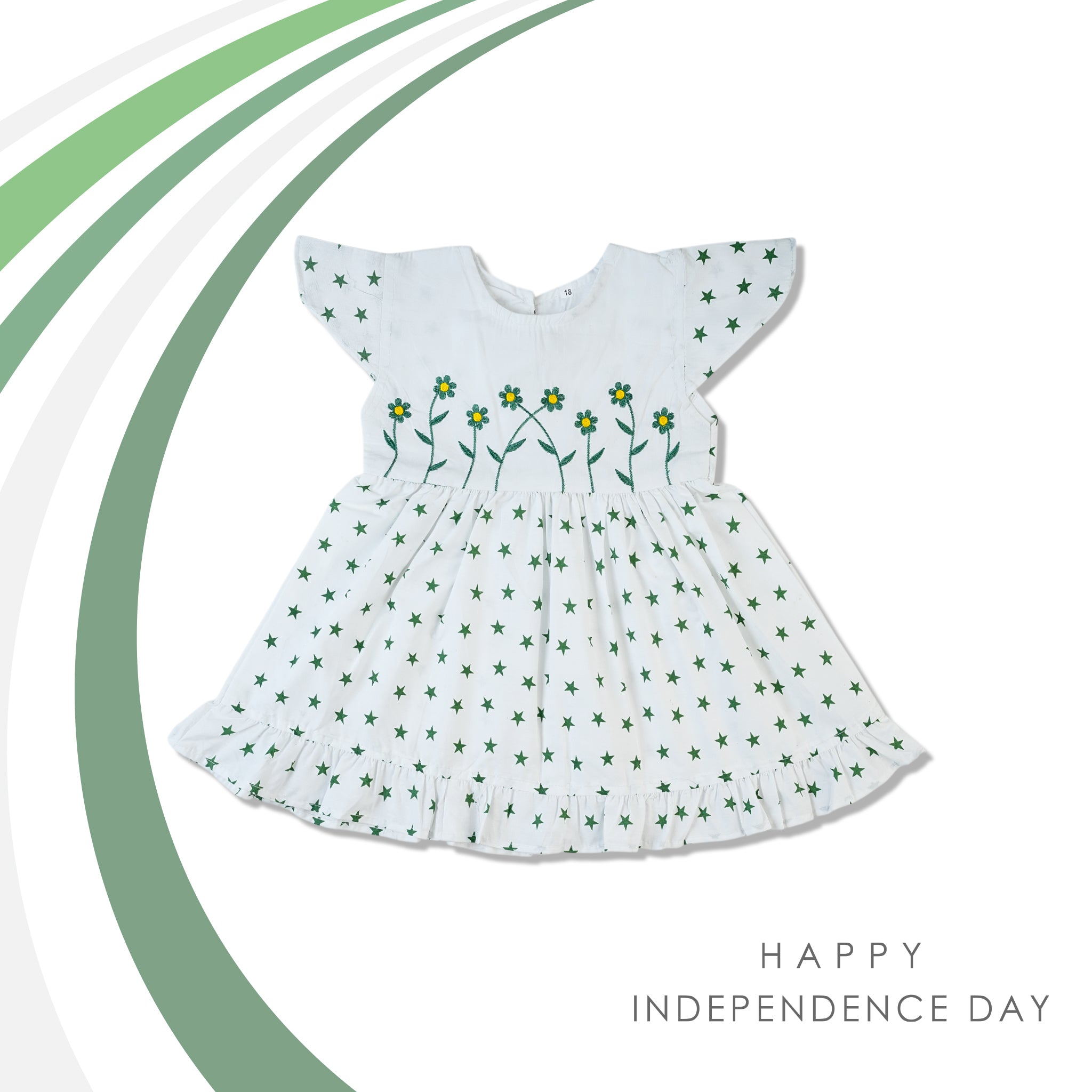 Girls Embroidered Azadi Frock - White, Girls Frocks, Valuable, Chase Value