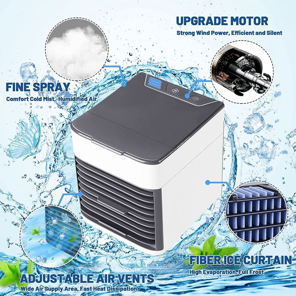 Mini Air Pure Chill 2.0 Evaporative Air Cooler - Grey, Rechargeable Fan, Chase Value, Chase Value