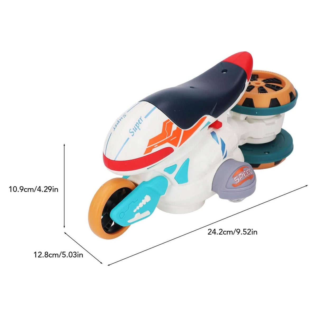 Battery Operated  Drift Motor With Light & Music - White, Non-Remote Control, Chase Value, Chase Value