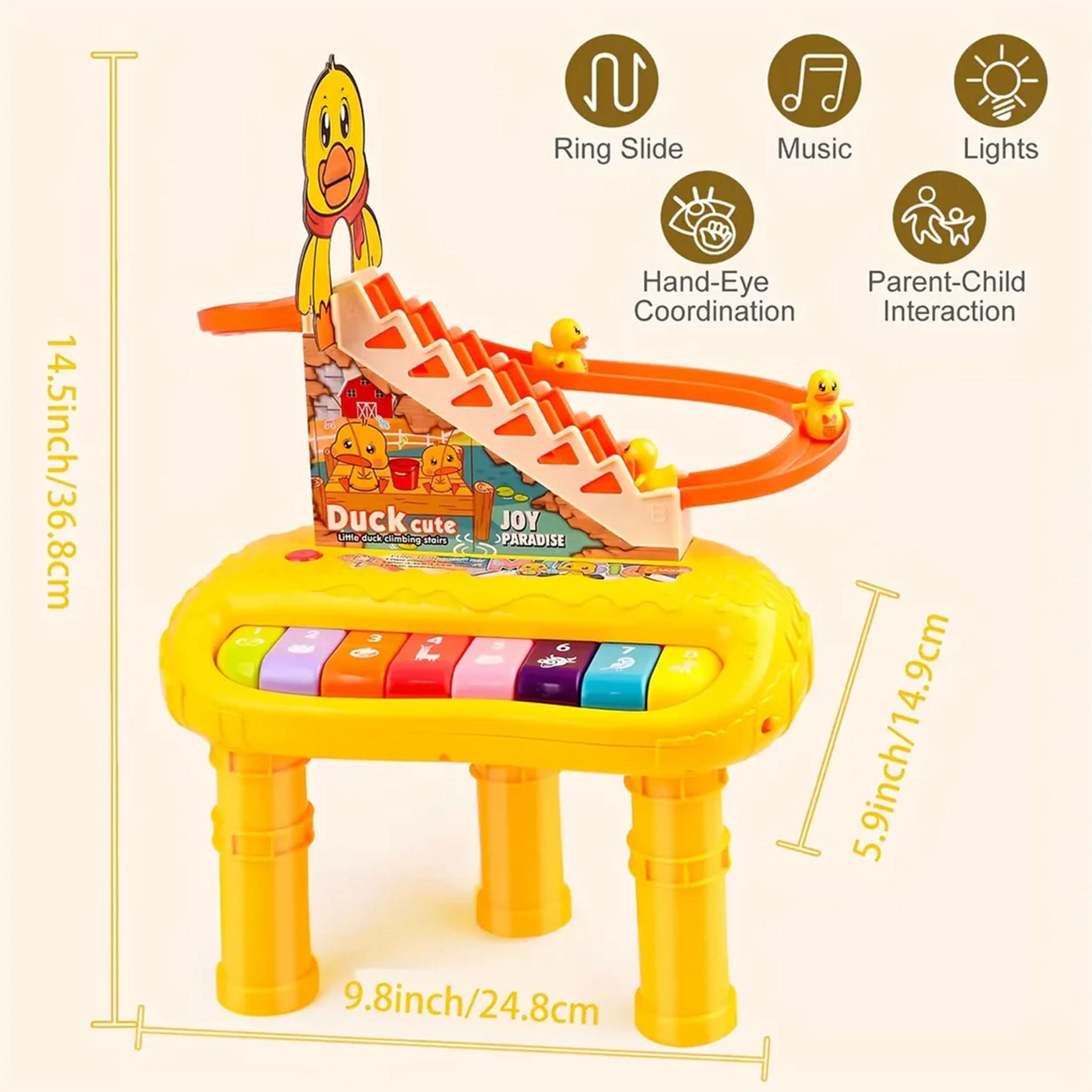 Battery Operated Musical Keyboard, Little Duck Climbing Stairs Musical Instrument Toys, Musical Toys, Chase Value, Chase Value