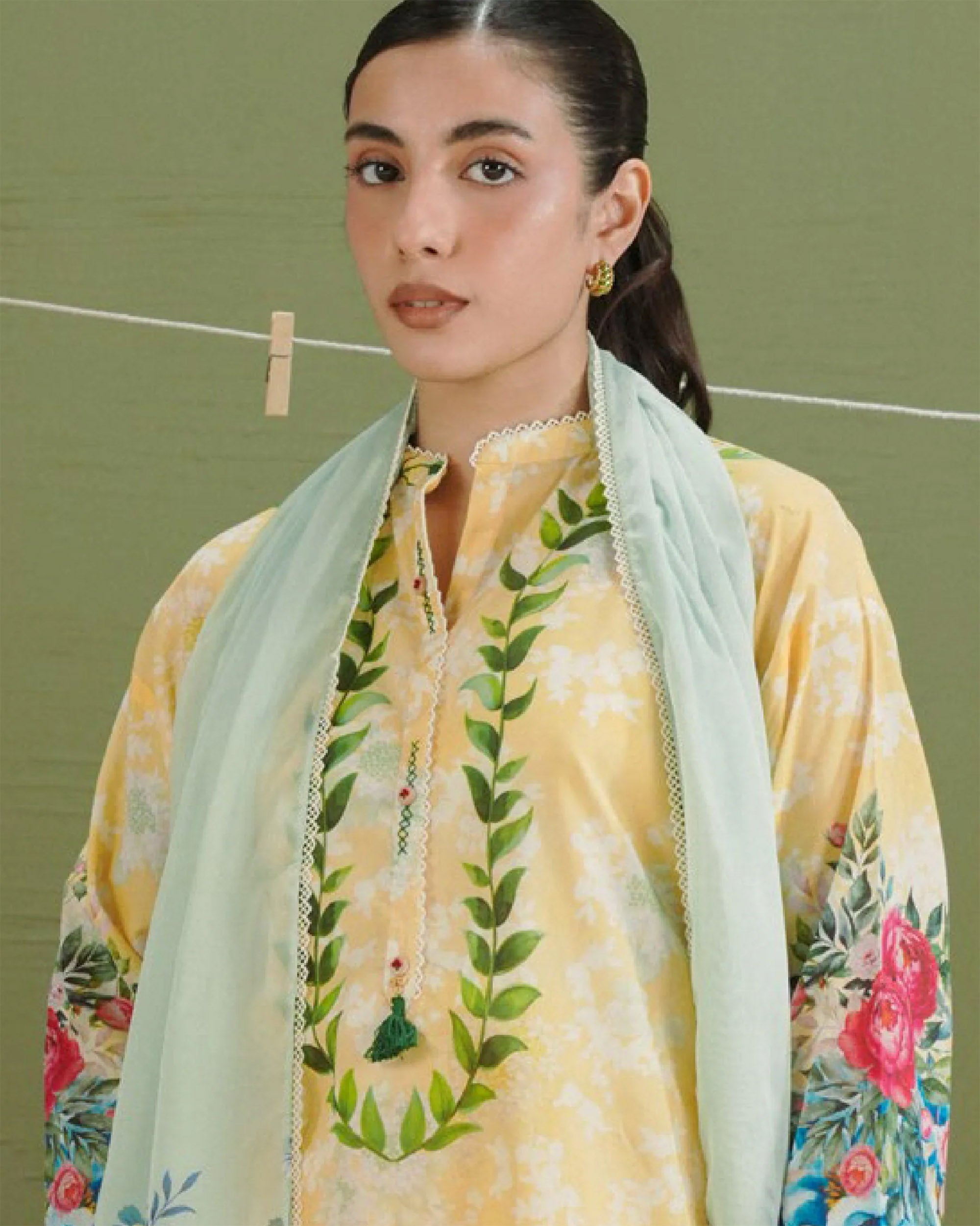 Women's Printed Suit 3-Pc - Inspired by Zara Shah Jahan - 9