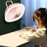 Mini Desk Portable Fan with Lighting 3 Speeds Small Air Circulator Fan - Pink, Rechargeable Fan, Chase Value, Chase Value