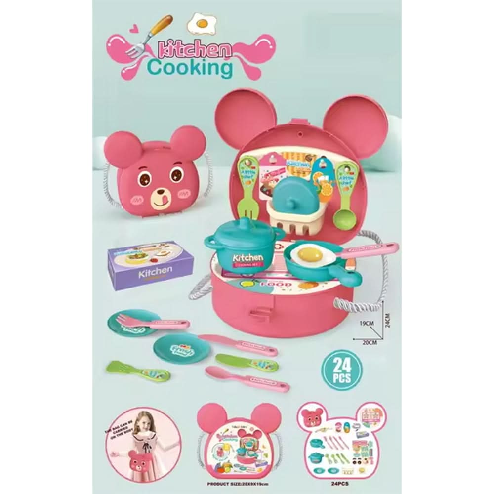Kitchen Backpack Set 24pcs - Multi Color, Kids Cosmetic & Kitchen Sets, Chase Value, Chase Value