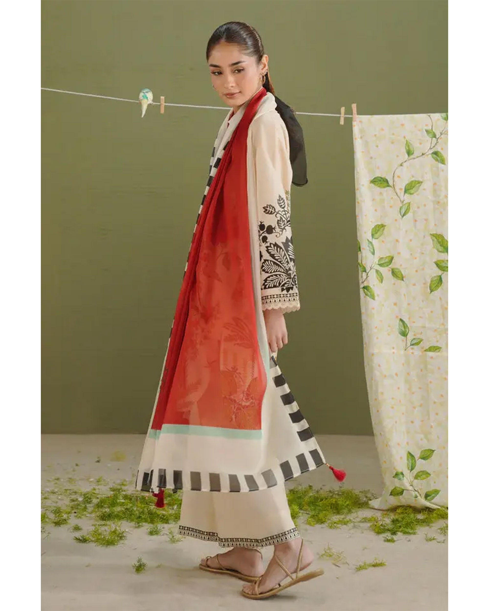 Women's Printed Suit 3-Pc - Inspired by Zara Shah Jahan - 3