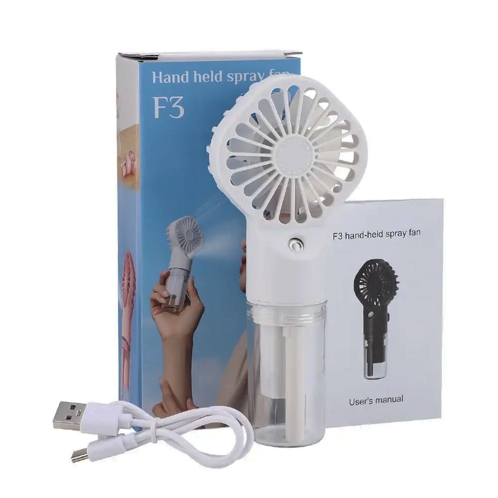 EHF-12 Mini Handheld Spray Fan with Nanotech Mist 4-Speed USB Rechargeable Cooling Fan, Rechargeable Fan, Chase Value, Chase Value
