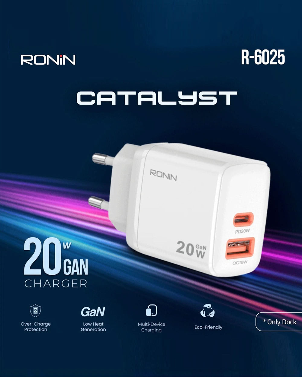 Ronin Charger 20W - White, Mobile Charger, Chase Value, Chase Value