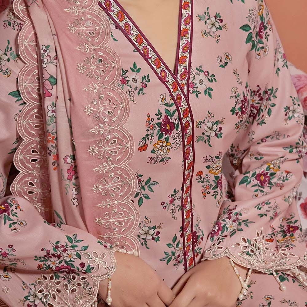 Aiza & Momina Digital Printed Chikankari Embroidered Unstitched 3Pcs Suit - 40, Women, 3Pcs Shalwar Suit, VS Textile, Chase Value