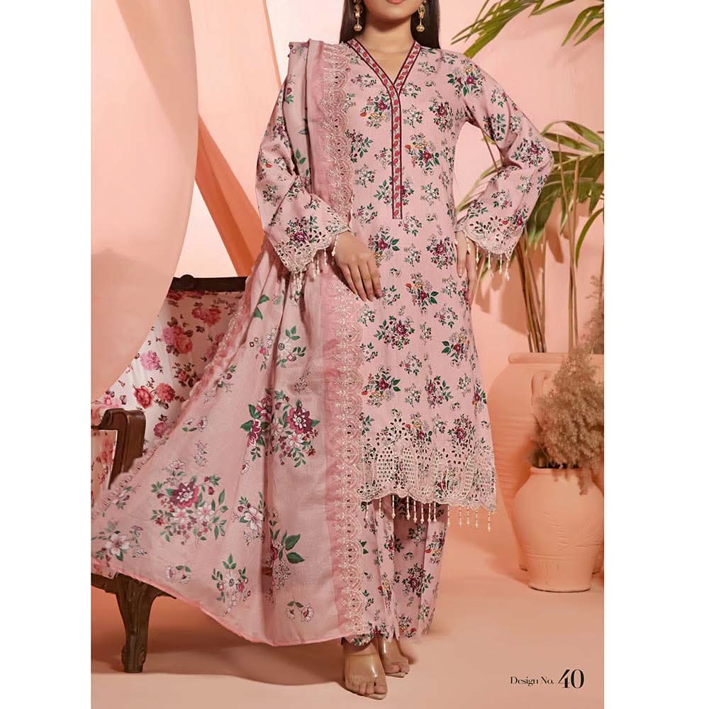 Aiza & Momina Digital Printed Chikankari Embroidered Unstitched 3Pcs Suit - 40, Women, 3Pcs Shalwar Suit, VS Textile, Chase Value