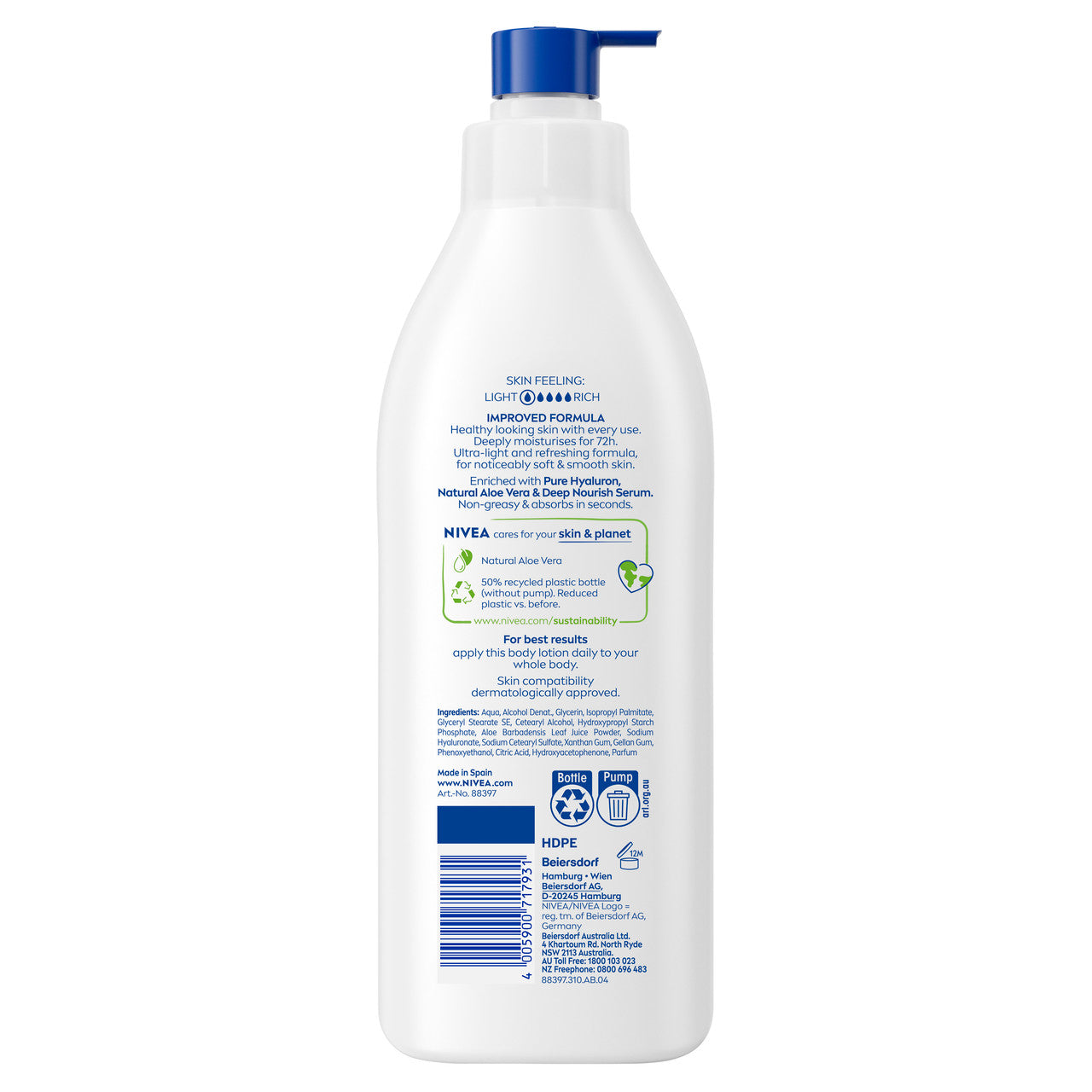 Nivea Aloe Vera Lotion 400ml, Creams & Lotions, Nivea, Chase Value