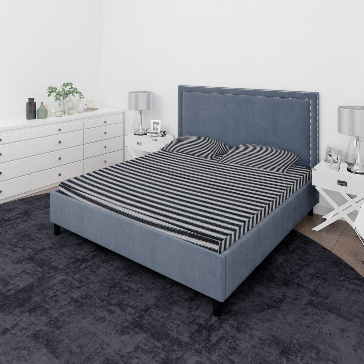 Water Proof Mattress Protector Double Bed - Navy Blue, Mattress Protector, Chase Value, Chase Value